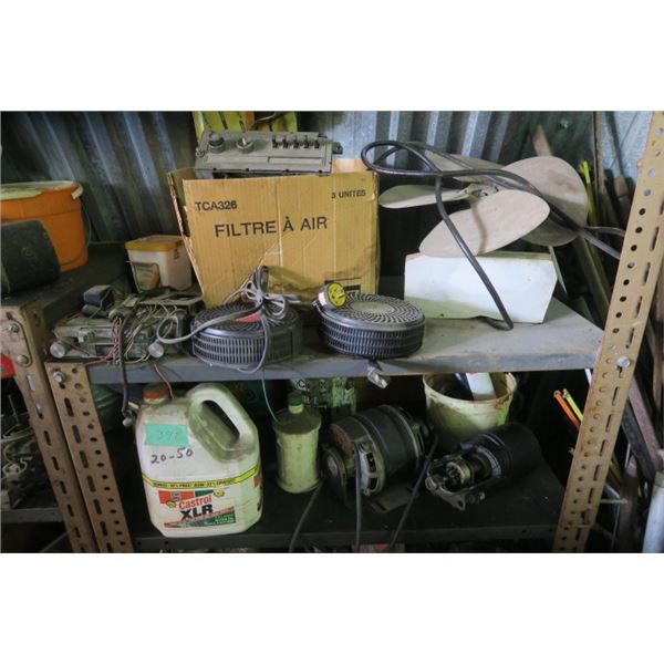 2 Shelves of Contents Including Automotive Parts and Misc. Items