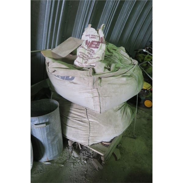 2 Large Bags and 1 Garbage Can of Portland Cement