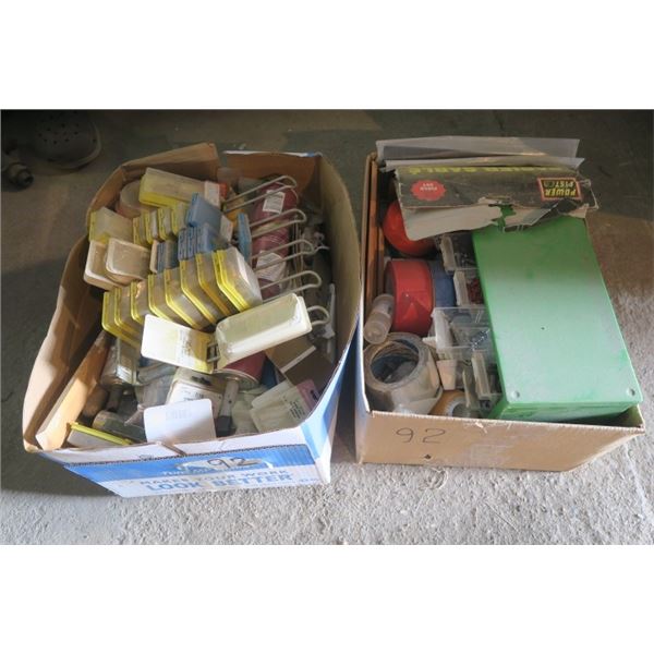 2 Boxes of Misc. Items Including Shop Organizer