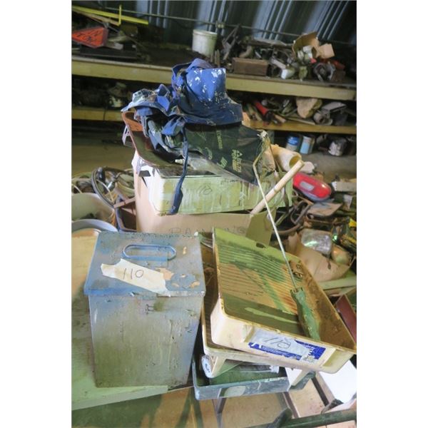 Lot of Misc. Painting Items, Trays, Rollers, and More