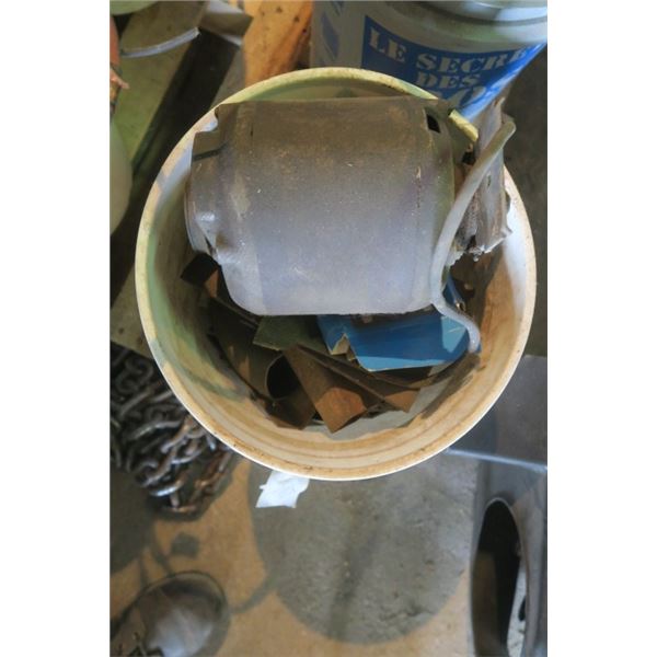 Pail with Electric Motor and other Misc. Items