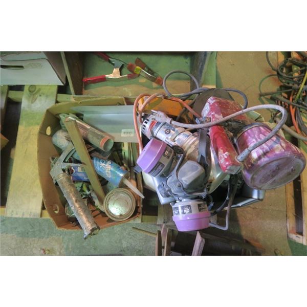 2 Boxes of Misc Items Including Paint Sprayer, Mask and More
