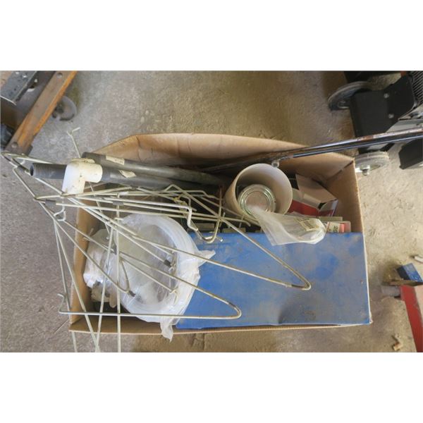 Box of Misc. Items Including Shop Organizer