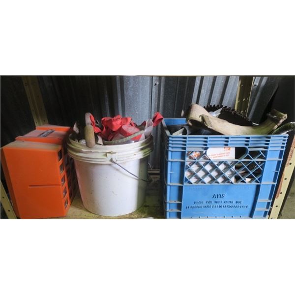 Lot of Misc. Items Including Saw Blades and Shop Organizer