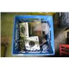 Image 1 : Milk Crate of Misc. Items Including Electrical Outlets