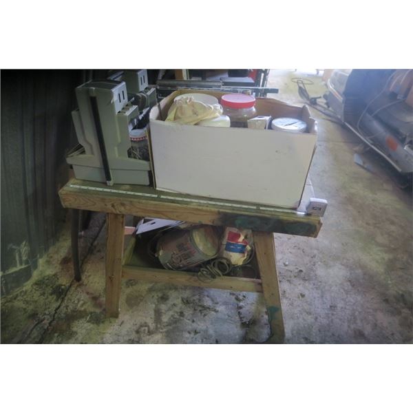 Tool Stand and Contents Including Misc. Items