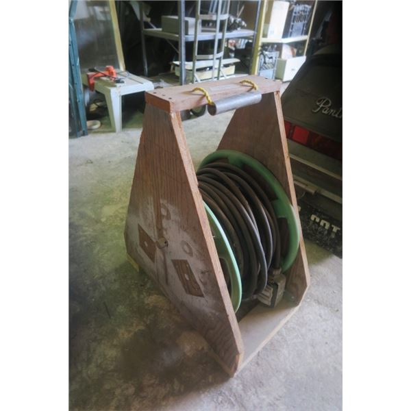 Wooden Hose Reel and Hose