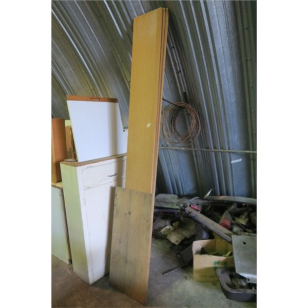 3 Pieces of 8 Foot Wood Shelving, 1 Extra Piece