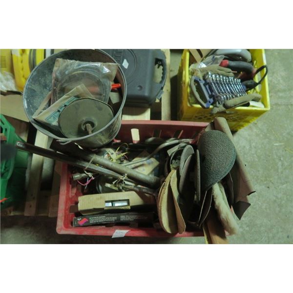 Box of Misc. Items Including Sanding Disks