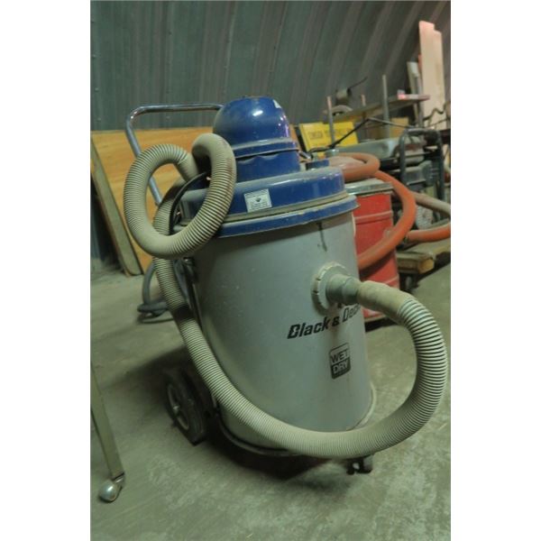 Black and Decker Shop Vacuum on Wheeled Cart