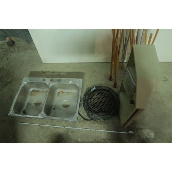 Kitchen Set Including Sink, Range Hood, and Elextric Grill