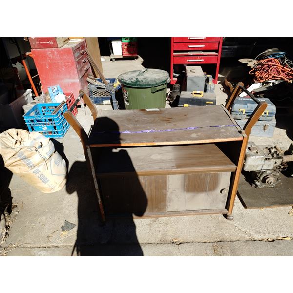 Wheeled Coffee Cart With Sliding Doors