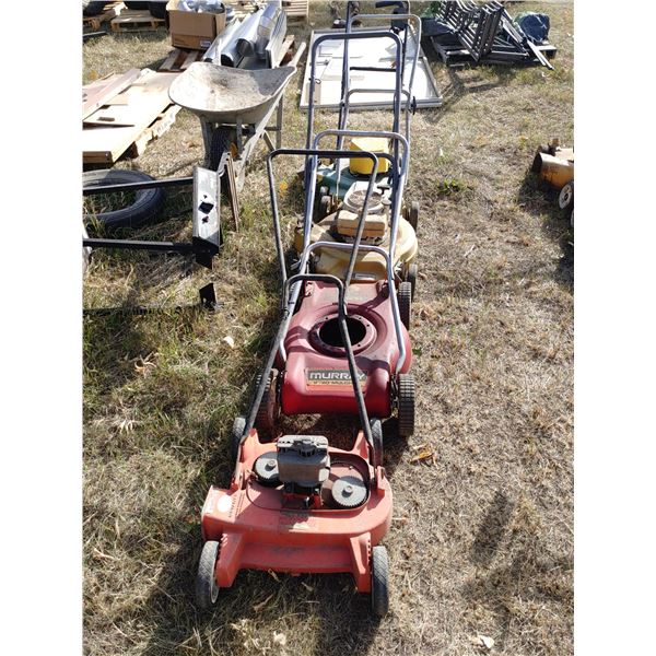 Lot of 4 Lawn Mowers in Various Condition