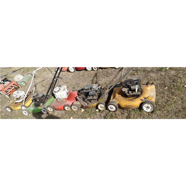 Lot of 4 Lawn Mowers in Various Condition