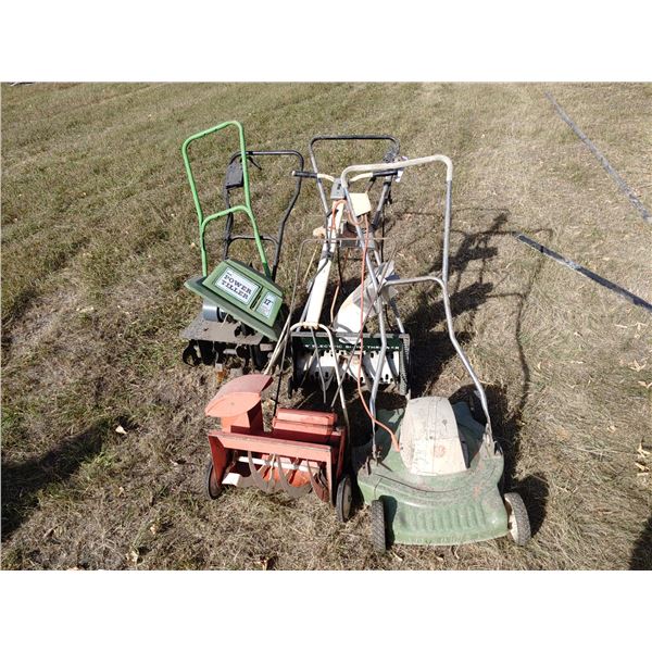 Lot of 2 Mowers and 2 Tillers