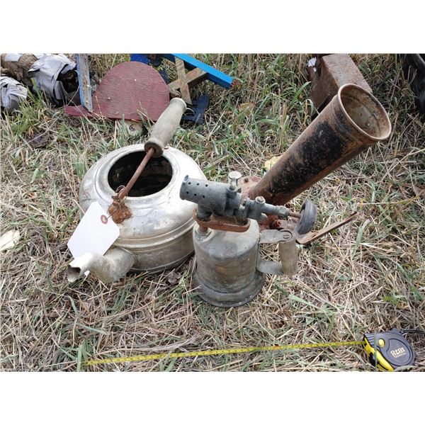 Antique Pot, Torch, and Horn