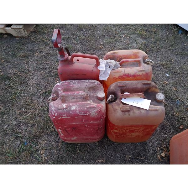 Lot of 4 Gas Cans