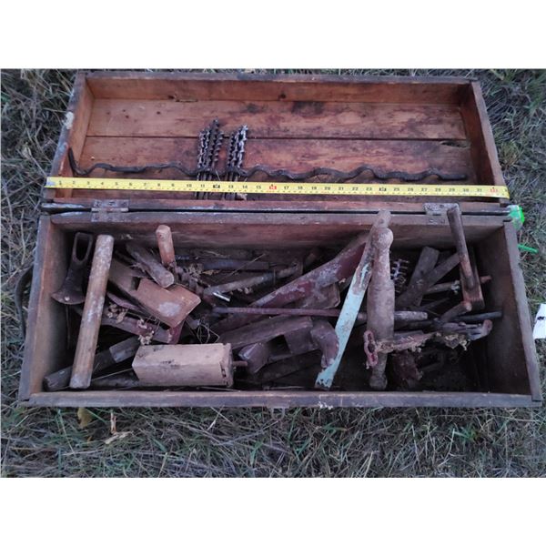 Antique Tool Box and Antique Woodworking Tools