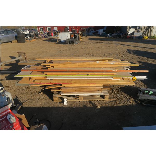 Pallet of Misc. Building Materials Including Plywood and Sheets of Drywall
