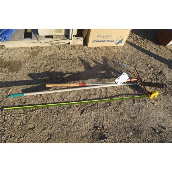 Set of 3 Hand Tools, Rake, Weed Whip and Garden Claw