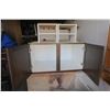 Image 2 : Melamine Cupboard and 2 Smaller Shelves 34 1/2 X 25 X 18"