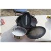 Image 1 : 2 Roasters, Angel Food Cake Pan, Pizza Pan, and Antique Scoop