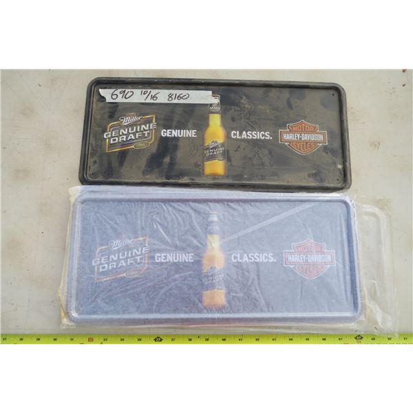 3 (1 Open) Miller Genuine Draft Harley Davidson Tin Signs