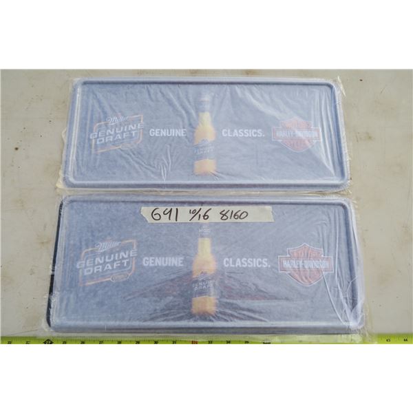 2  Miller Genuine Draft Harley Davidson Tin Signs