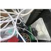 Image 2 : Basket of Misc. Items Including Ratchet Straps, Fish Hooks, Coax Cable & More