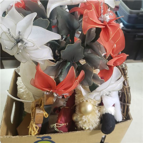 large Christmas lot plug in lamp, wreaths plus plus