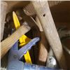 Image 2 : huge lot of old hammers and a few caulking guns