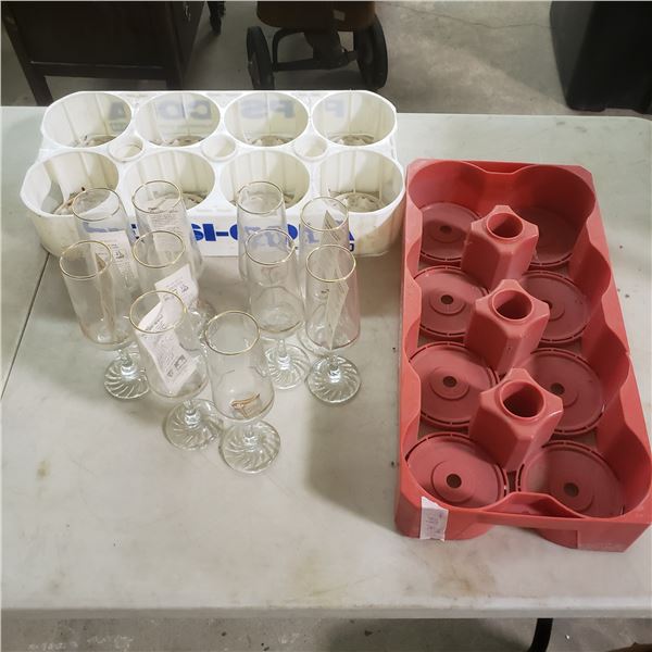 Olympic champagne flutes x10 and Pepsi and Coca cola 2l trays