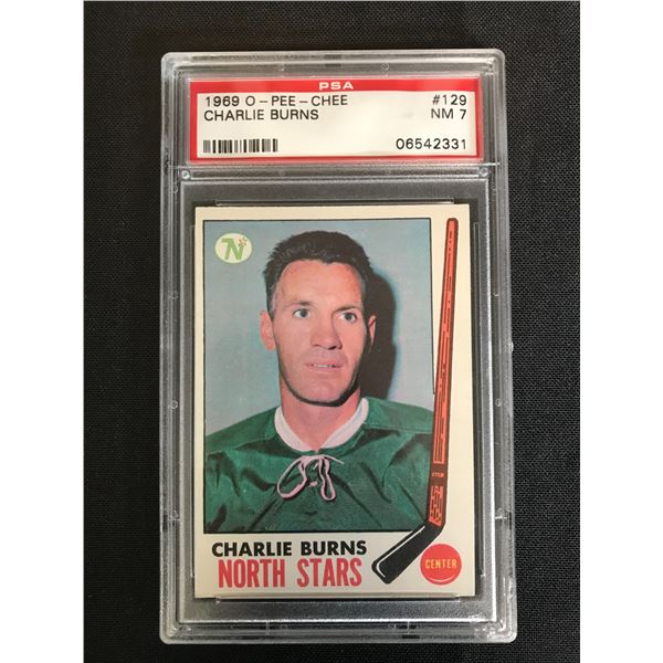 1969 OPC CHARLIE BURNS NO. 129 ( PSA 7)