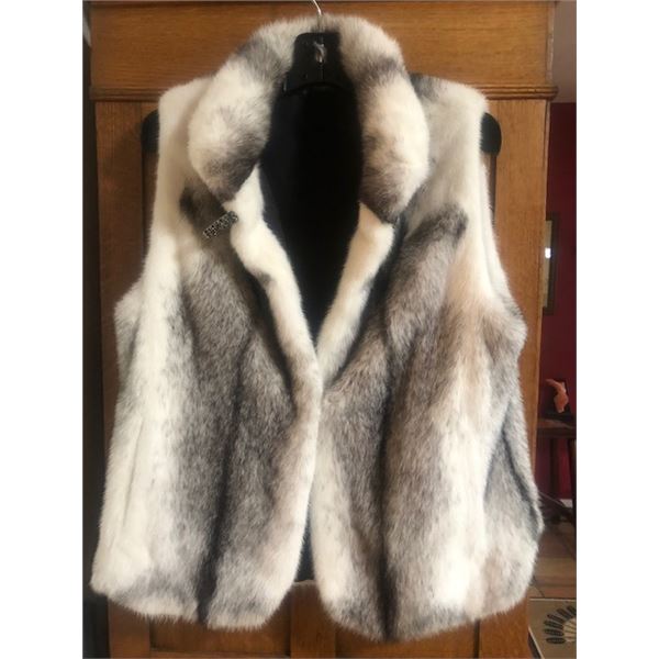 Black Cross Mink Fur Vest - Great Rocky Mountain Fur