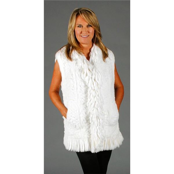 White Rex Rabbit Fur 25inch Vest