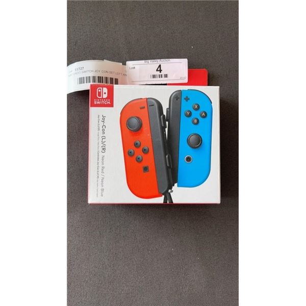 NINTENDO SWITCH JOY CON SET LEFT AND RIGHT, NEON RED AND BLUE - WORKING