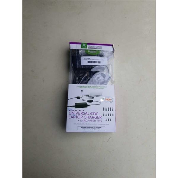 RETRAK RETRACTABLE UNIVERSAL LAPTOP NOTEBOOK CHARGER WITH 13 TIPS