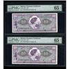 Image 1 : Series 651 $10 Two Consecutive Examples PMG Gem