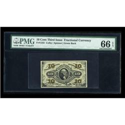 Fr. 1255 10c Third Issue PMG Gem Uncirculated 66