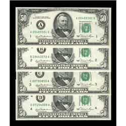 Fr. 2120-A-D $50 1981 Federal Reserve Notes.