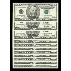 Fr. 2127-A-I; K; L $50 2001 Federal Reserve