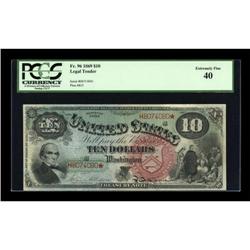 Fr. 96 $10 1869 Legal Tender PCGS Extremely Fine