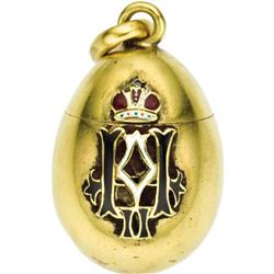 Gold and Enamel Egg Pendant