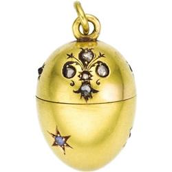 Gold and Gem-set Egg Pendant