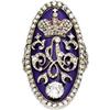 Image 1 : Rare Russian Diamond and Enamel Alexander I Ring