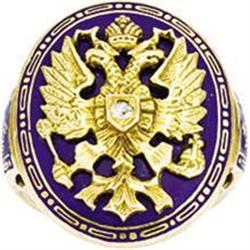 Gentleman's Enamel and Gold Ring