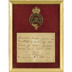 Prince of Wales Grenadier Guards Brass Badge