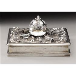 Austro-Hungarian Silver Military Inkwell