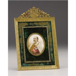 King Edward VII Portrait Miniature in Frame