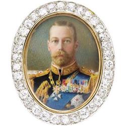 King George V Portrait Diamond Brooch